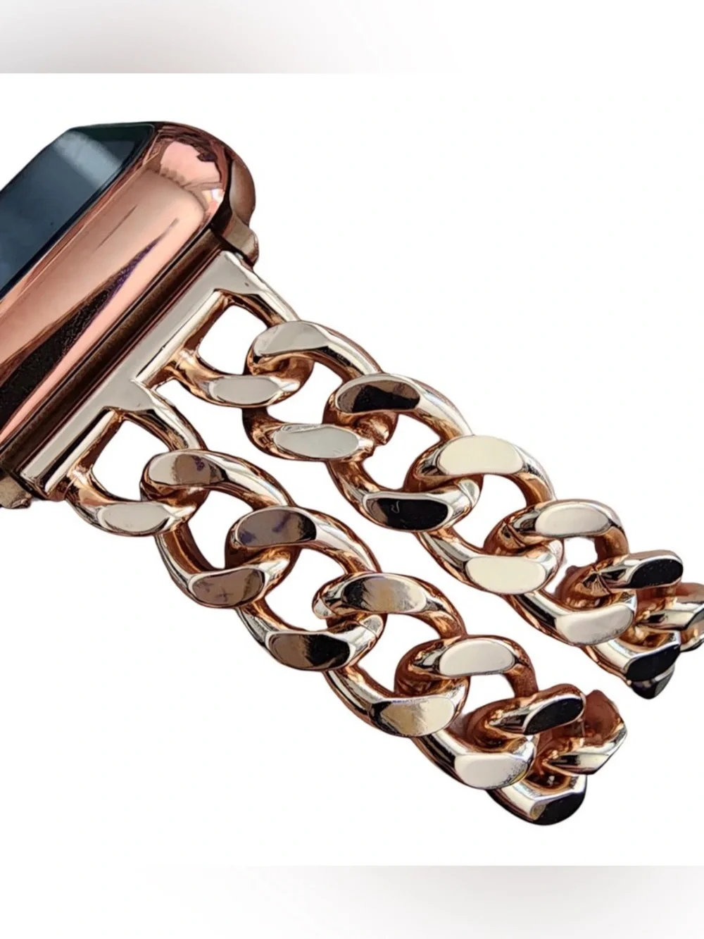 DSAA Plus Adjustable Rose Gold Chain Bracelet Smartwatch Band 90s Minimalist